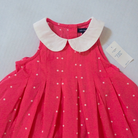 Baby Gap NWT sleeveless coral polkadot dress - Picture 3 of 7